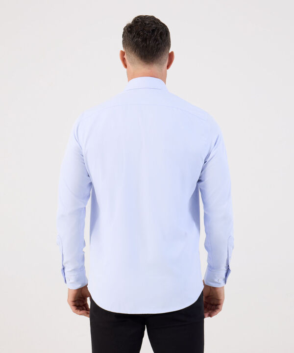 Camisa Formal De Manga Larga Con Bolsillo Para Hombre