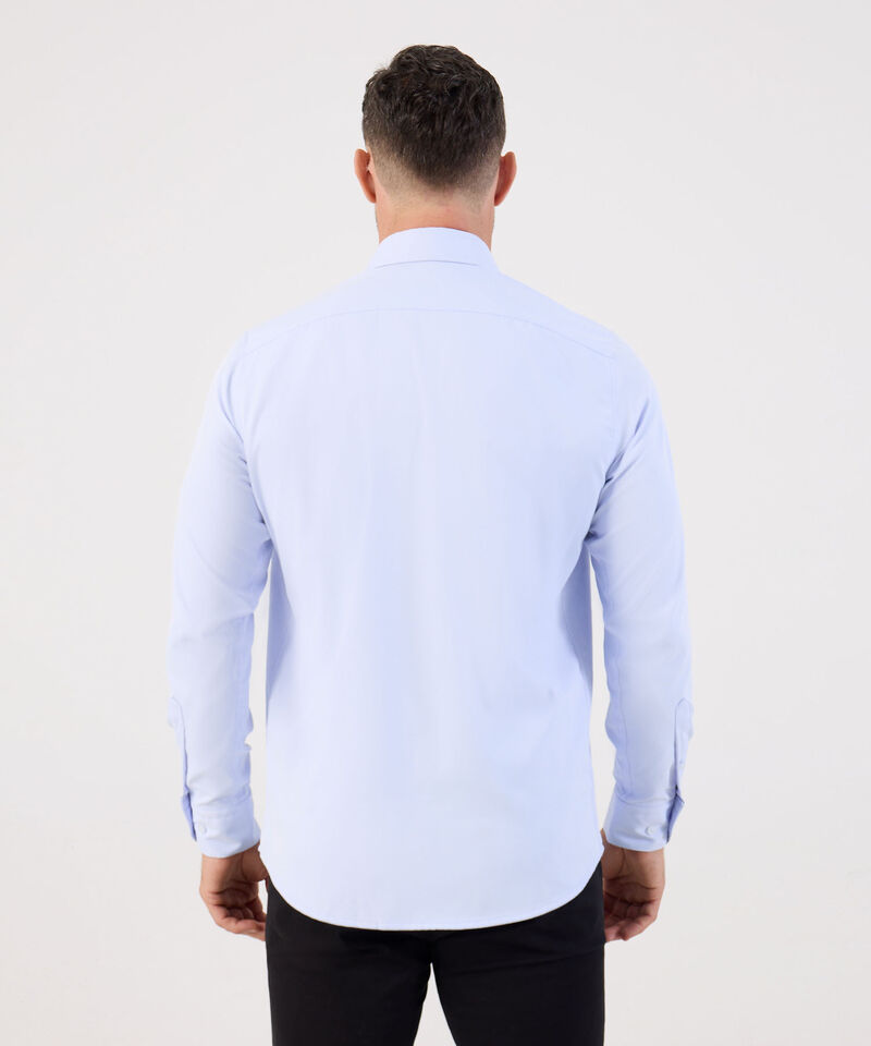 Camisa Formal De Manga Larga Con Bolsillo Para Hombre