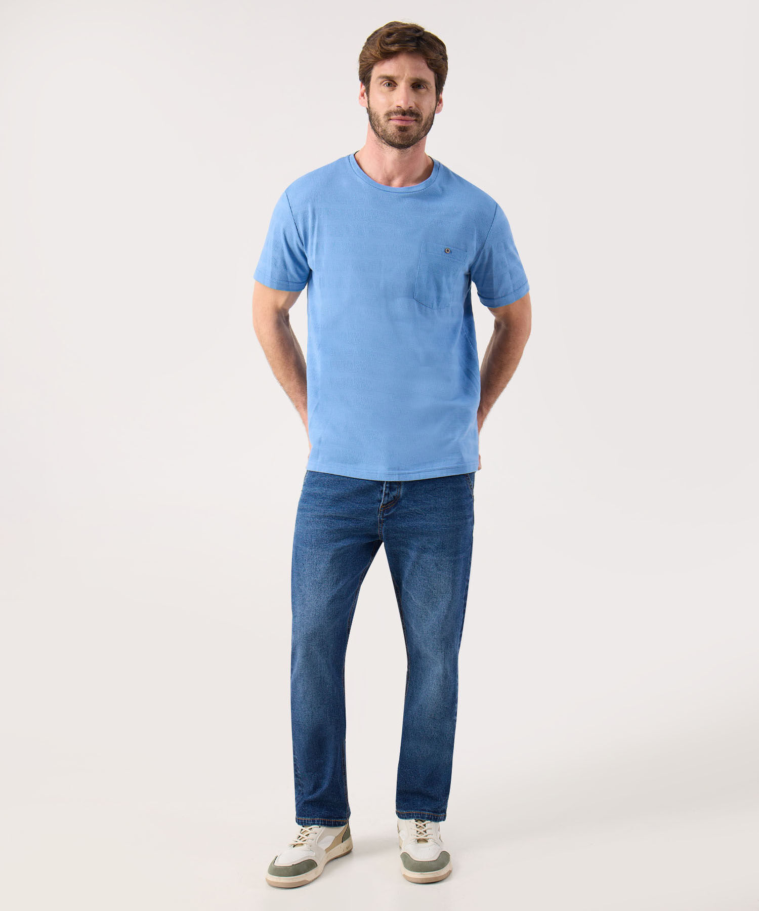 Camiseta Unicolor Con Bolsillo 