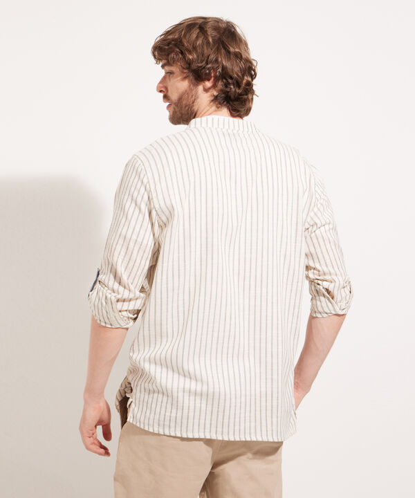 Camisa Manga Larga Cuello Neru Unicolor