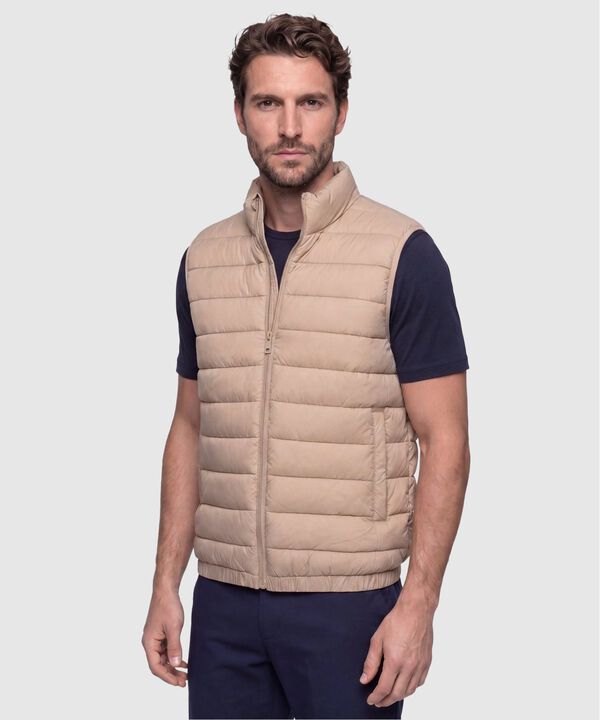 Chaleco Acolchado Cuello Alto Para Hombre