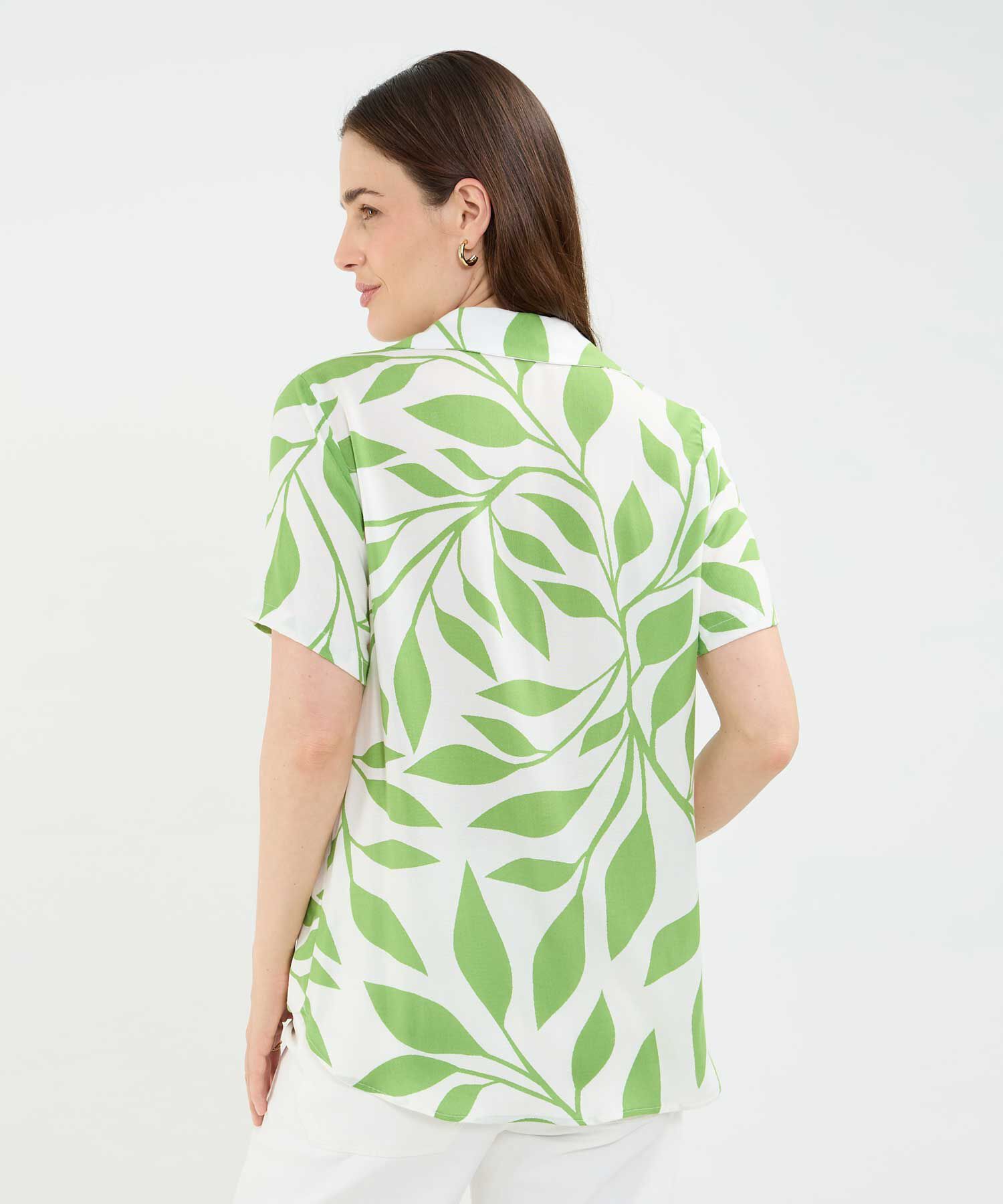 Camisa Estampado de Hojas