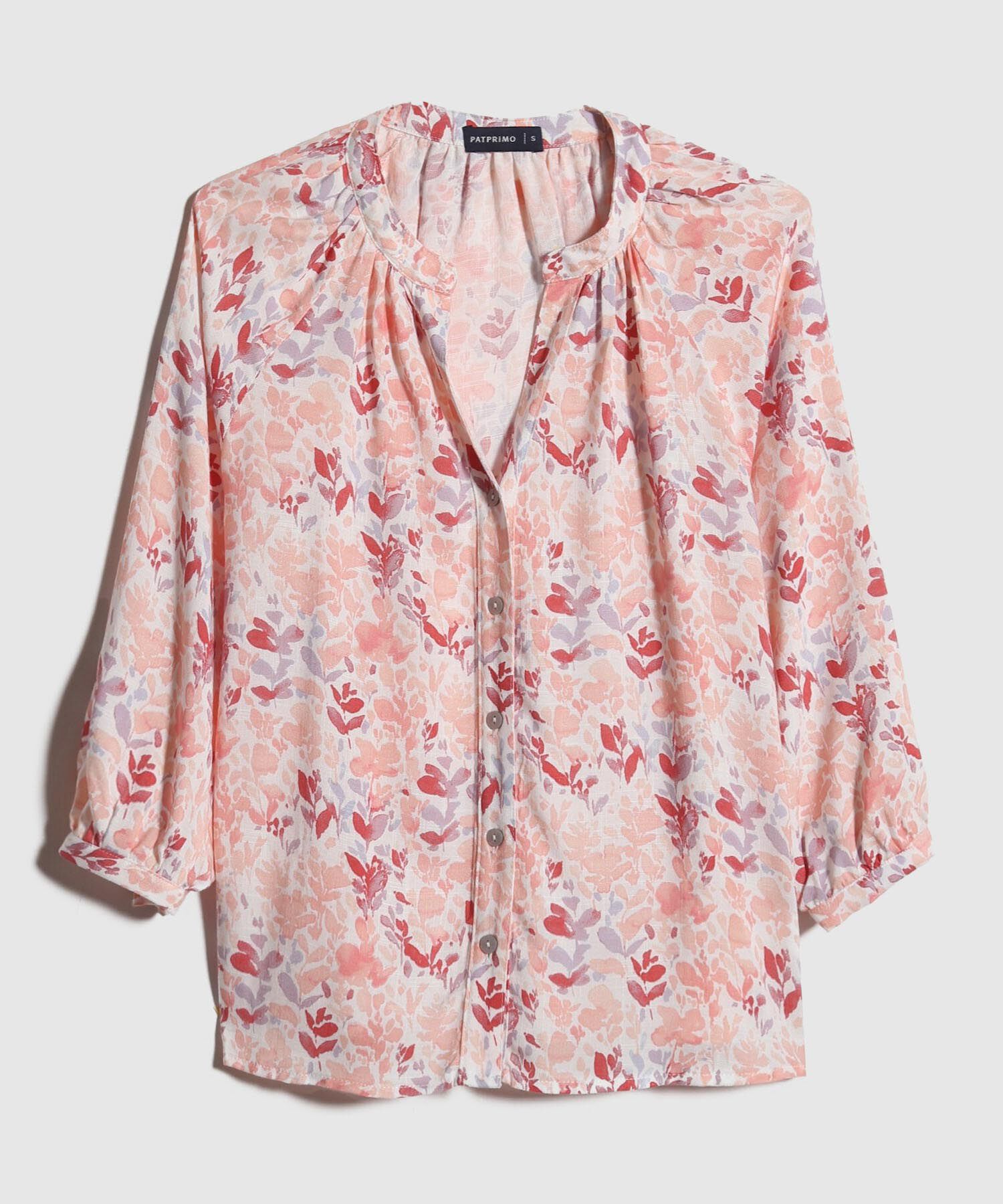 Blusa Manga Tres Cuartos Cuello Neru  Estampada