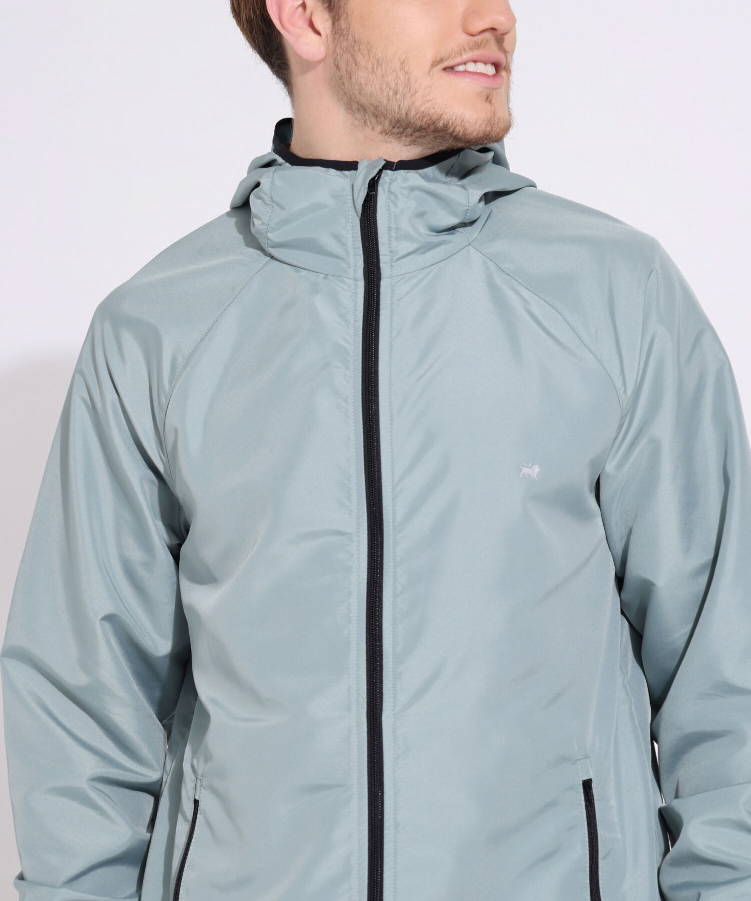 Chaqueta Deportiva Tejido Plano Unicolor, Manga Ranglan