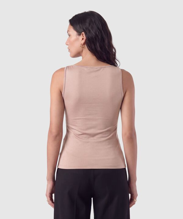 Camiseta Sin Mangas Unicolor Para Mujer