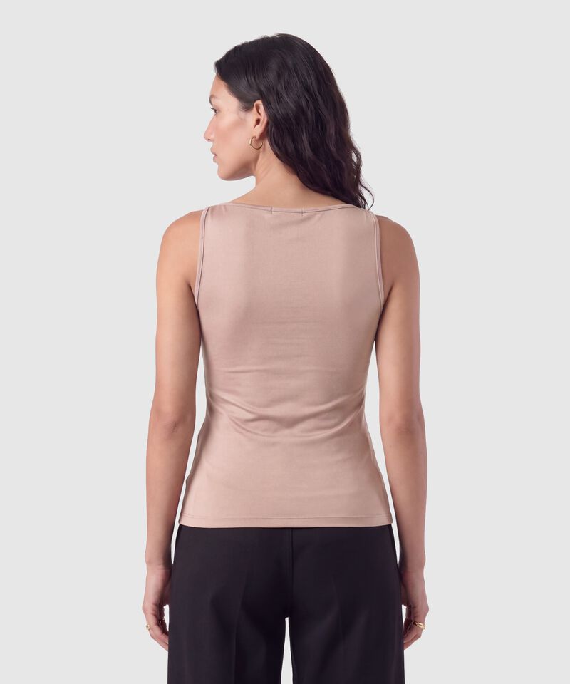 Camiseta Sin Mangas Unicolor Para Mujer