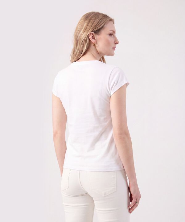 Camiseta Con Aplique De Flor Para Mujer