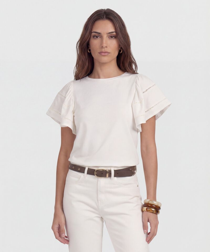 Camiseta con Mangas Mariposa para Mujer