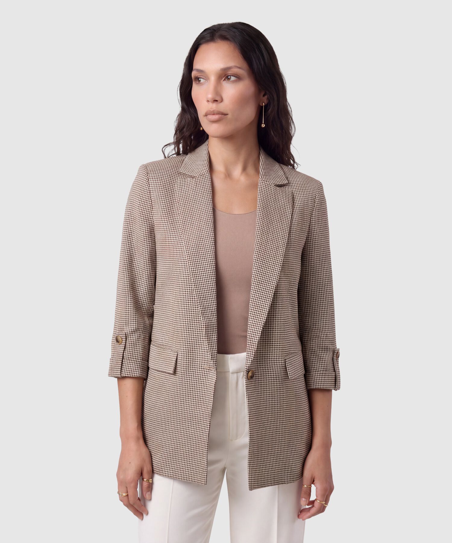 Blazer Manga Larga Con Bot&oacute;n Para Mujer