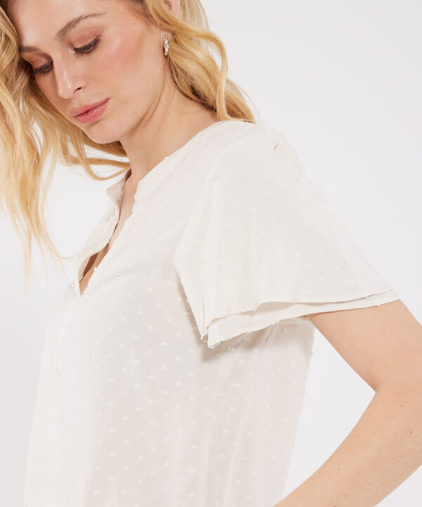 Blusa Unicolor Cuello Mao Con Escote V