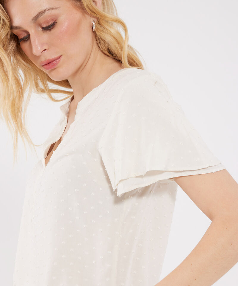 Blusa Unicolor Cuello Mao Con Escote V
