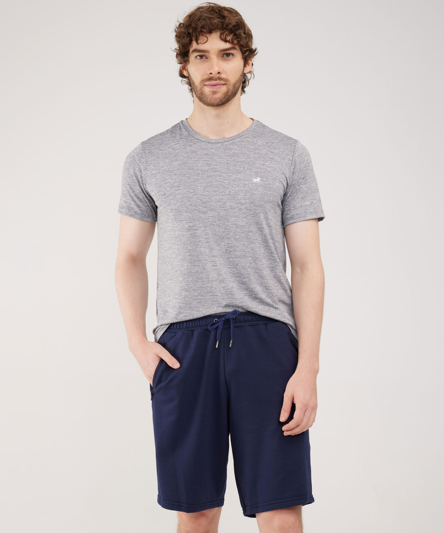 Bermudas Para Hombre De Diseño Deportivo Con Bolsillos Laterales