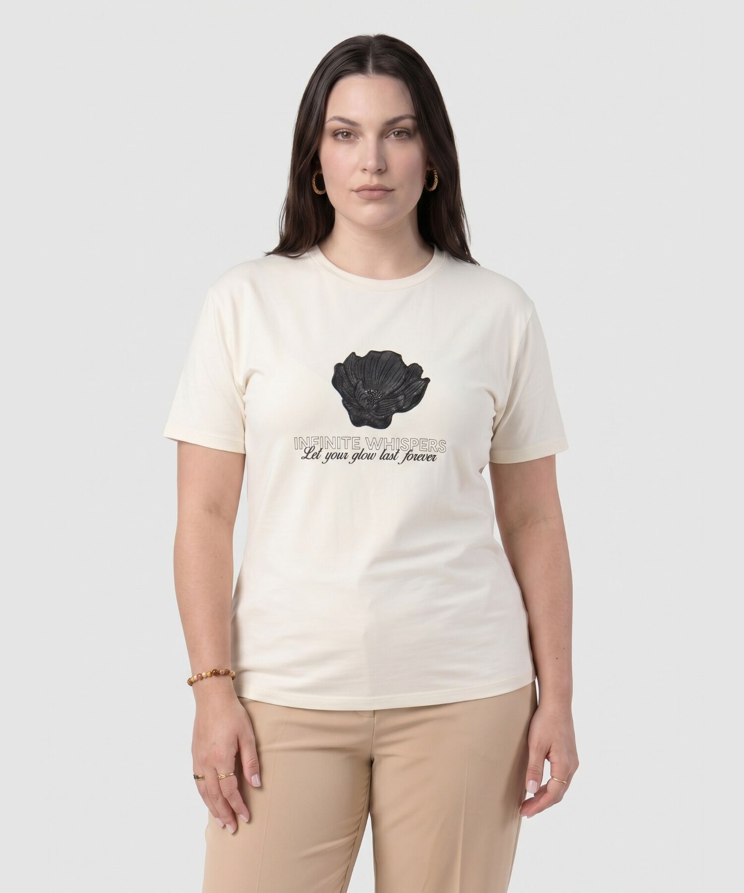 Camiseta Texturizada Manga Corta Para Mujer Curvy