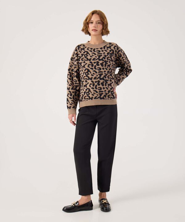 Pantalon Tiro Alto Unicolor image number null