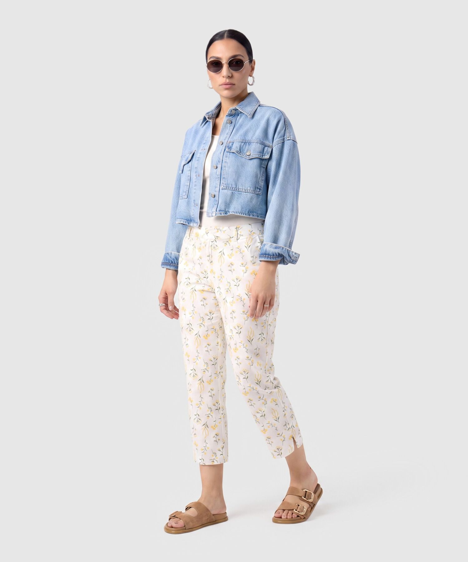 Pantal&oacute;n Capri Unicolor Para Mujer