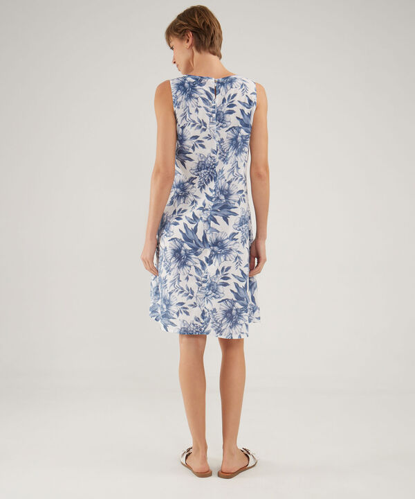 Vestido Estampado Manga Sisa Con Bolsillos Laterales, Nautico Artesanal Linea Moda