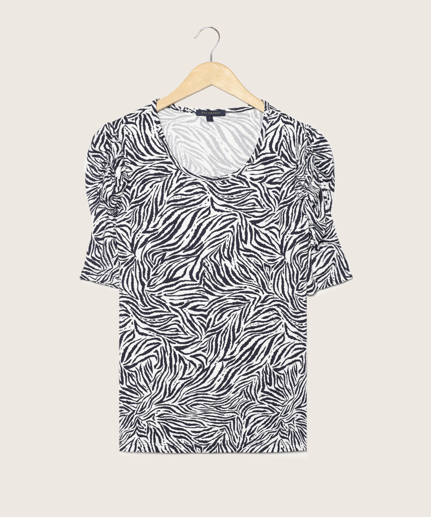 Camiseta Estampada Manga Corta Con Ruche