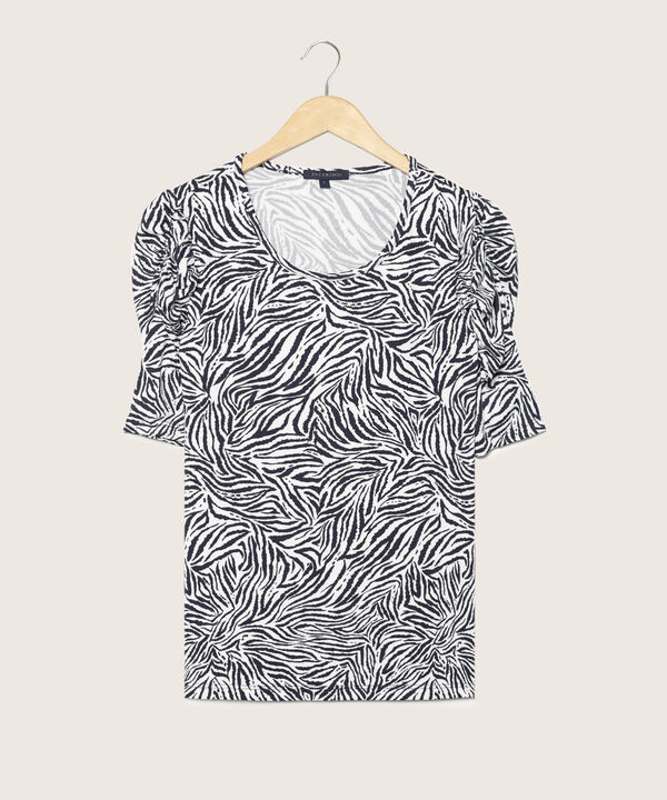 Camiseta Estampada Manga Corta Con Ruche