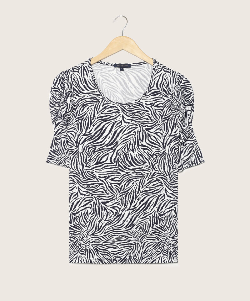 Camiseta Estampada Manga Corta Con Ruche