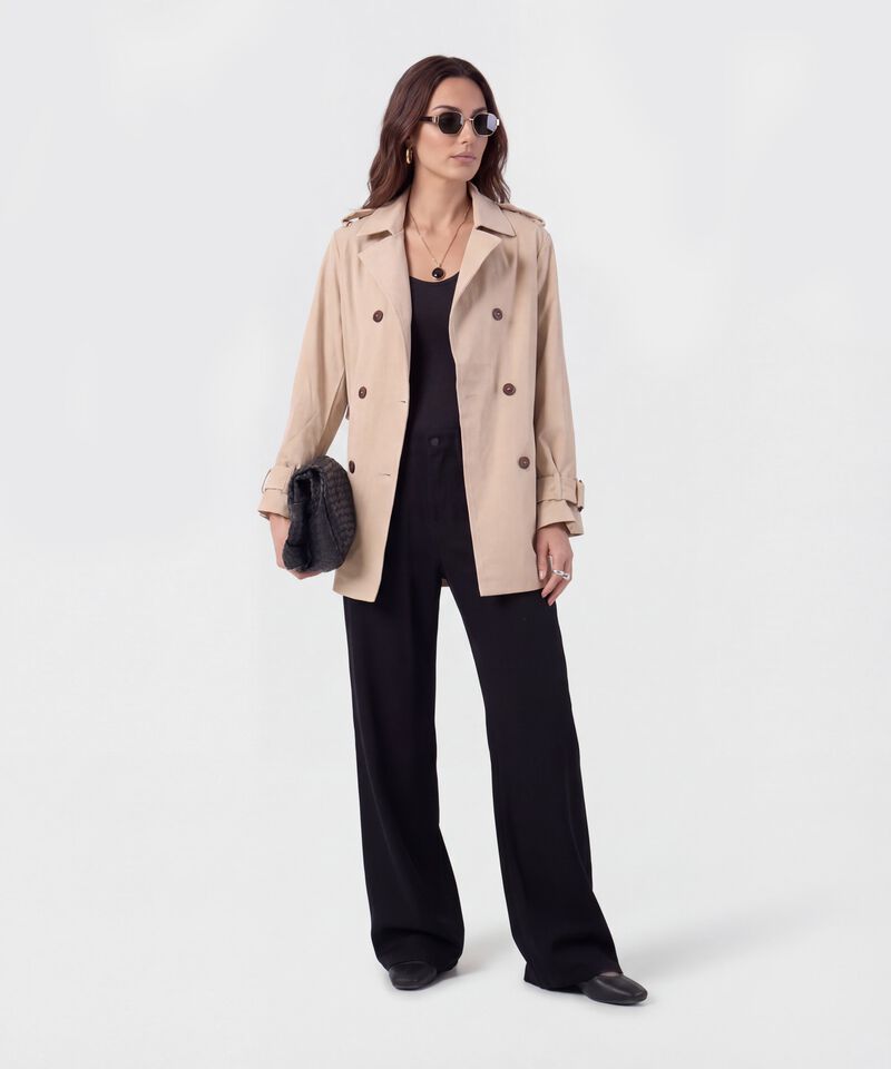 Chaqueta Trench Con Cintur&oacute;n Para Mujer