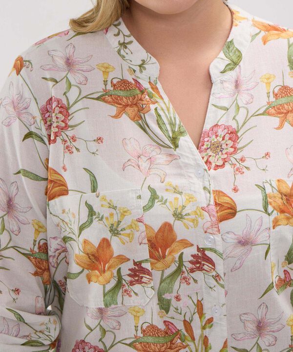 Blusa Estampada, Manga Larga Con Charretera image number null