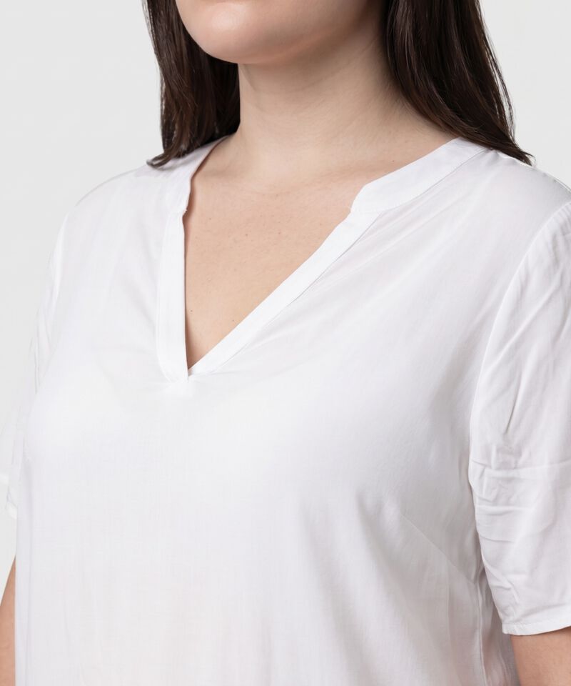 Blusa Fluida Cuello en V para Mujer Curvy