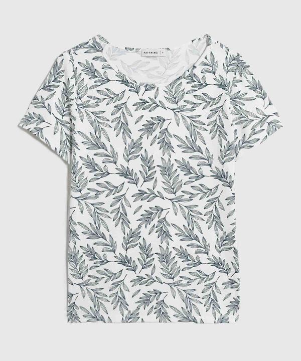 Camiseta Mujer Manga Corta Estampado Floral image number null