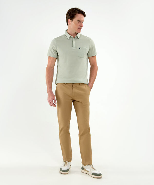 Polo Cuello Máquina Con Bolsillo Y Botonadura Oculta Para Hombre image number null