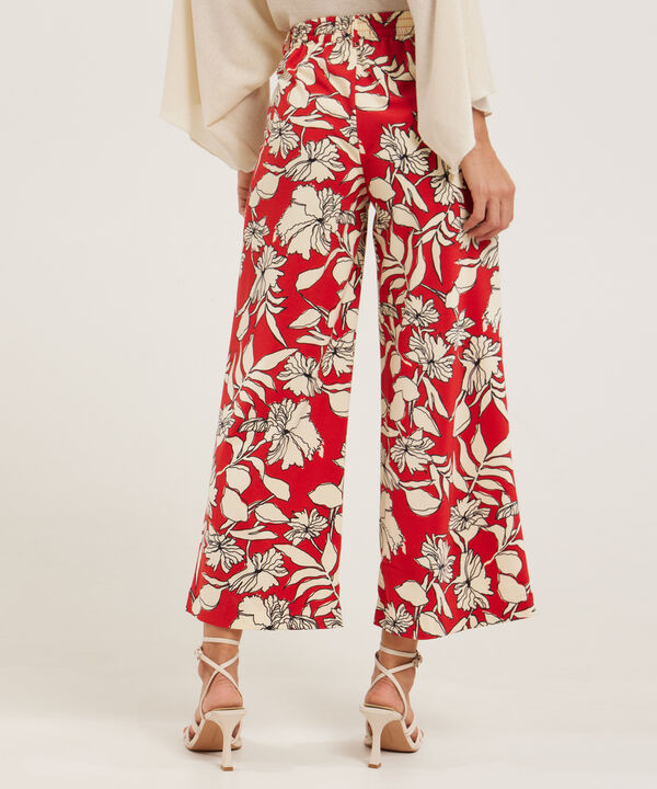 Pantalón Estampado Tipo Palazzo Con Resorte En Pretina Posterior, Serena