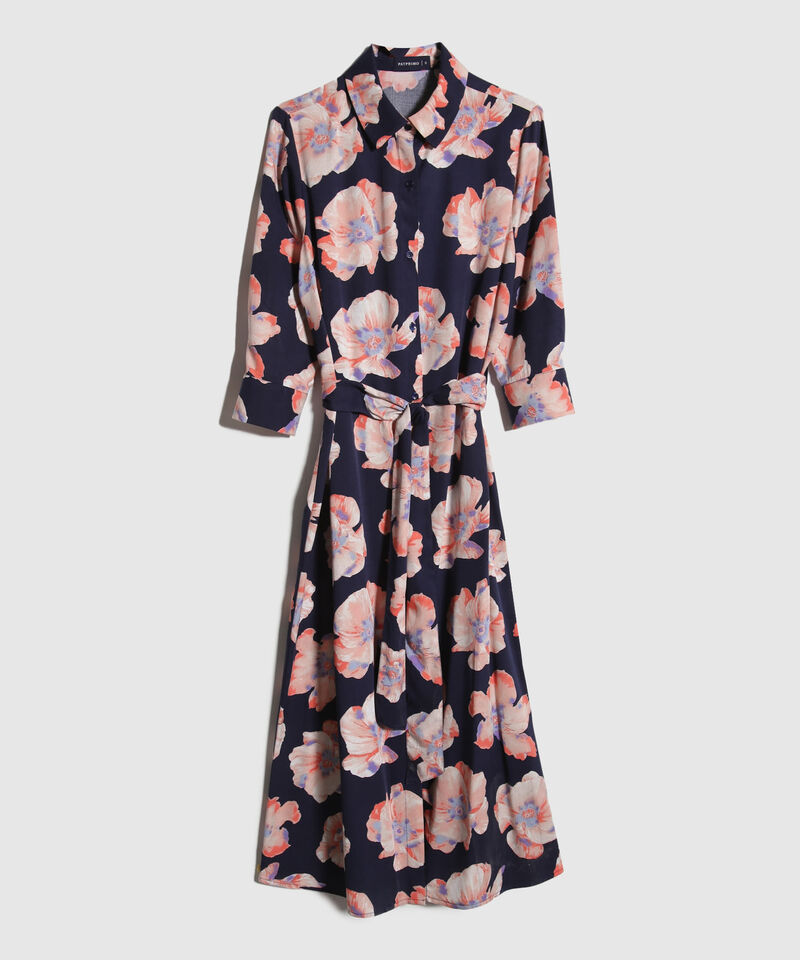 Vestido Largo Manga 3/4 Estampado