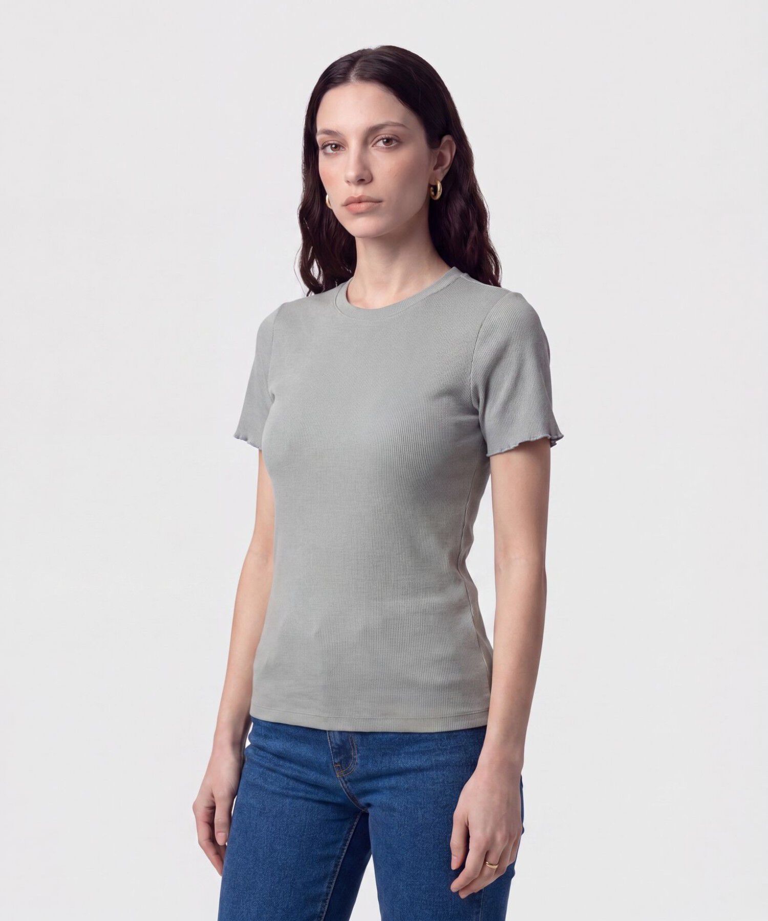 Camiseta Ajustada Texturizada Para Mujer