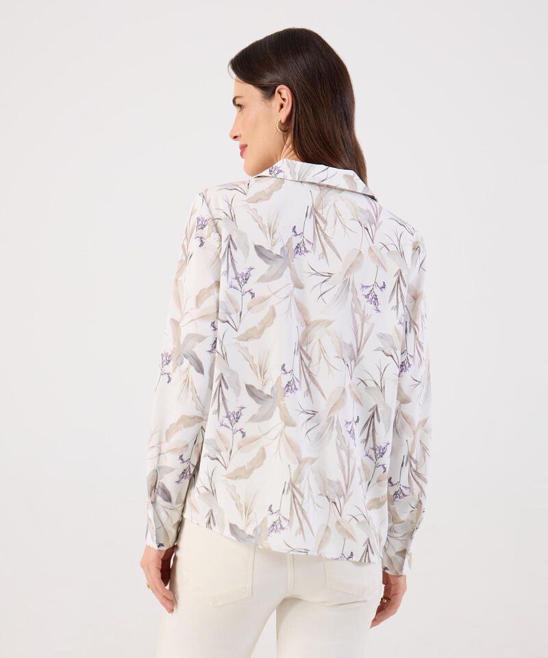 Blusa Camisera de Manga Larga con Estampado para Mujer