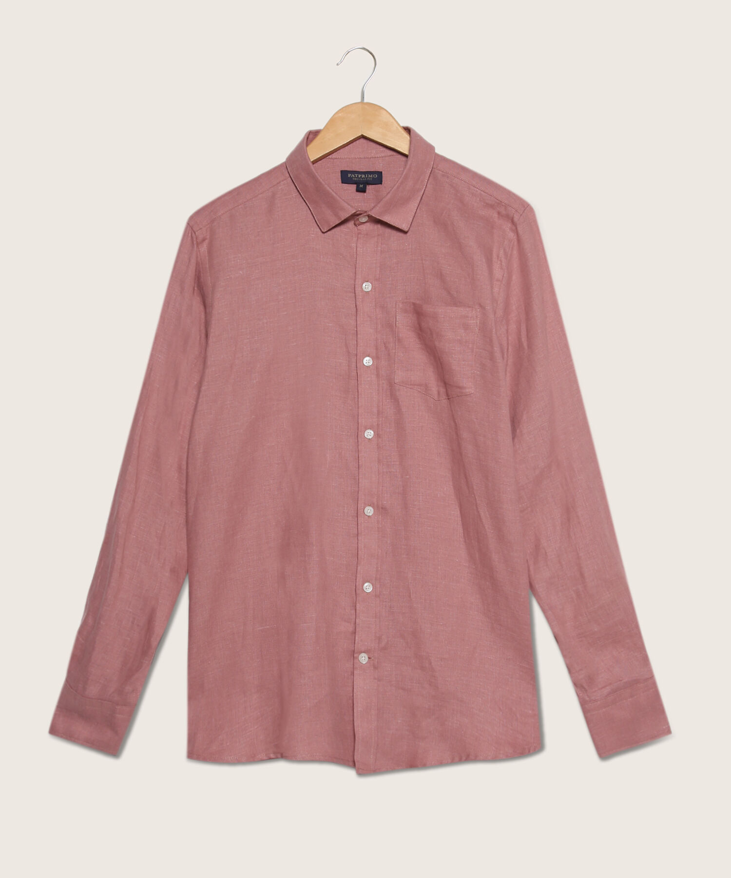 Camisa Manga Larga Unicolor Base Lino