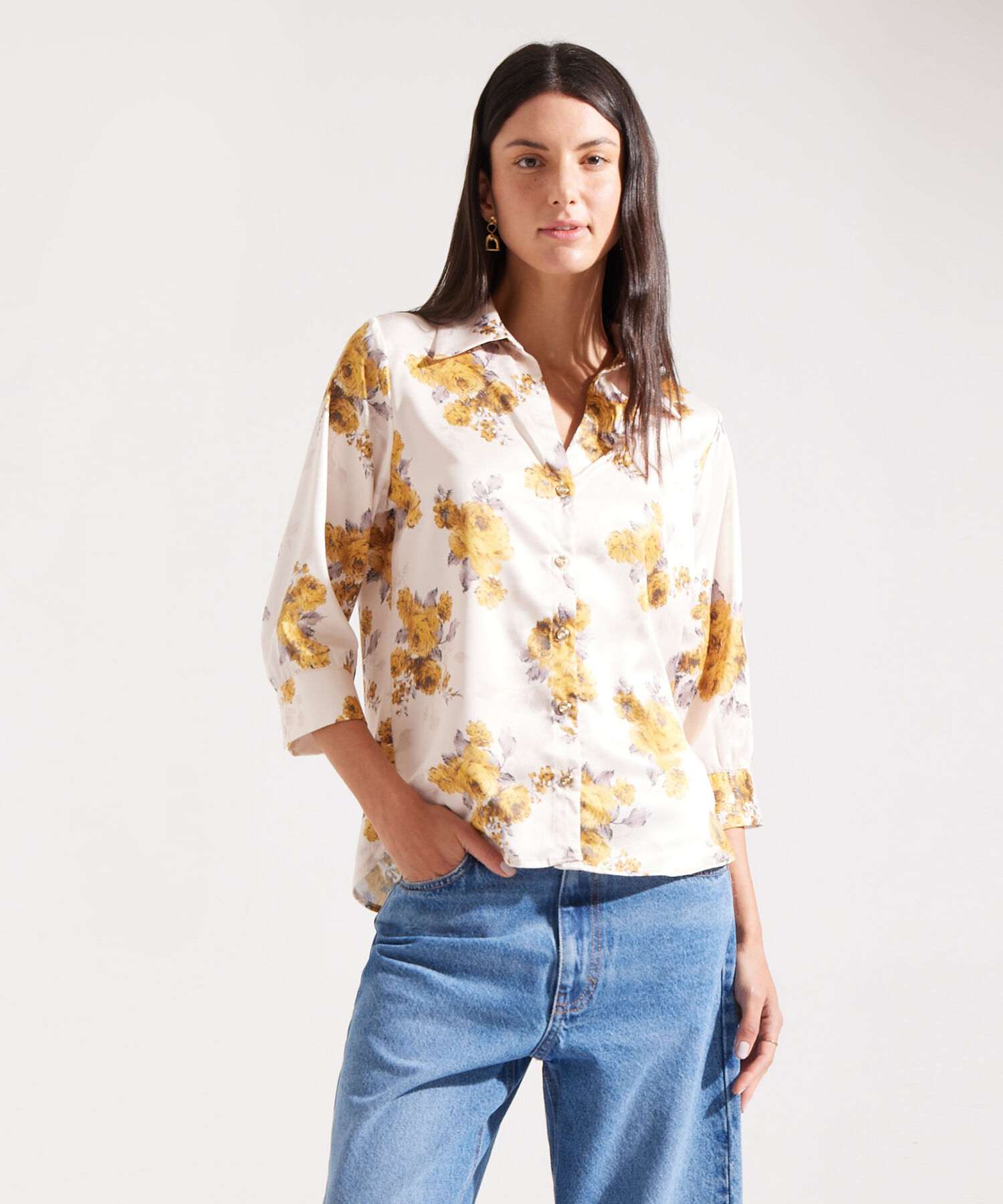 Camisa Manga 3/4 Estampada