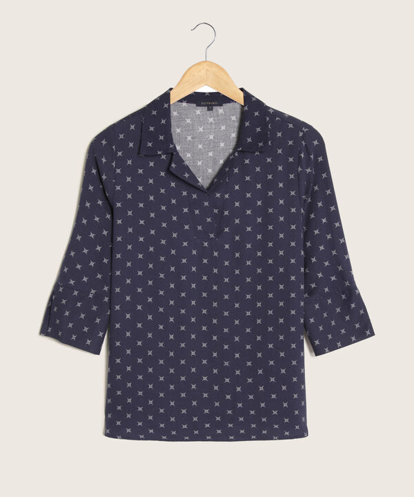 Camisa Manga 3/4 Corporativa Estampada