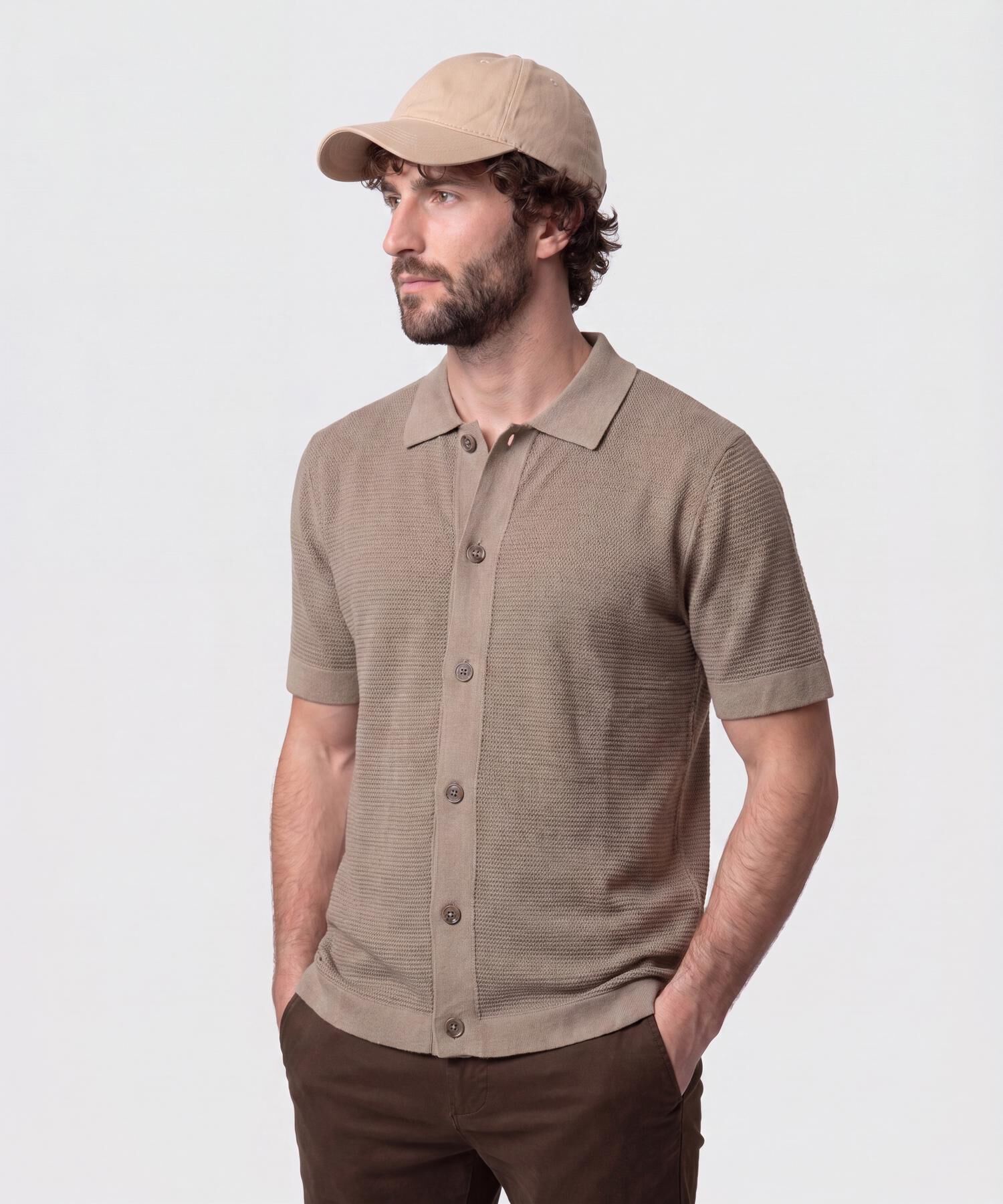 Polo Con Cierre De Botones Para Hombre