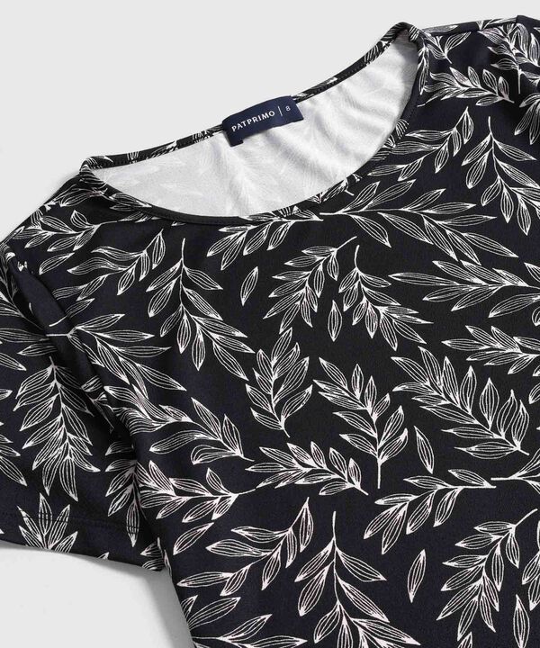 Camiseta Mujer Manga Corta Estampado Floral