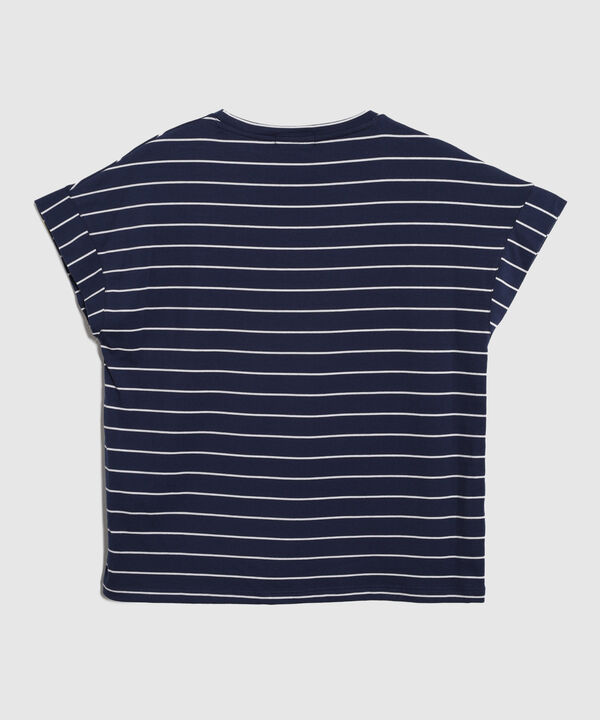 Camiseta Para Mujer Estilo Náutico Manga Corta Holgada image number null