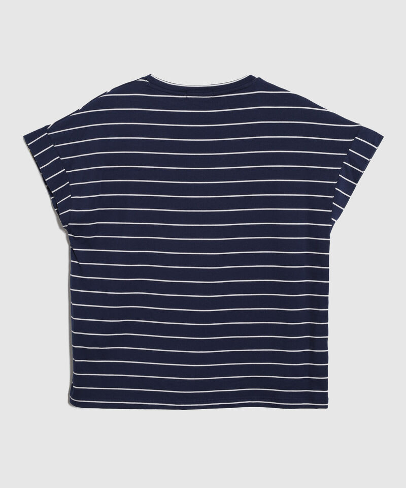 Camiseta Para Mujer Estilo N&aacute;utico Manga Corta Holgada