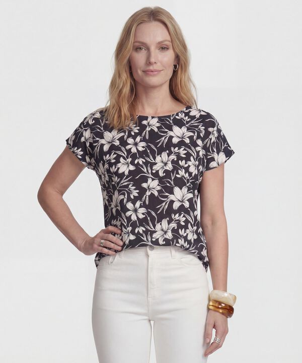 Blusa Estampada, Manga Corta Corrida image number null