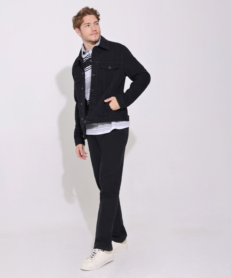 Chaqueta Trucker Tono Negro