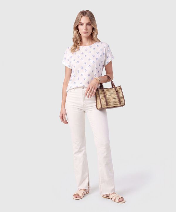 Blusa Con Mangas Con Dobladillo Para Mujer