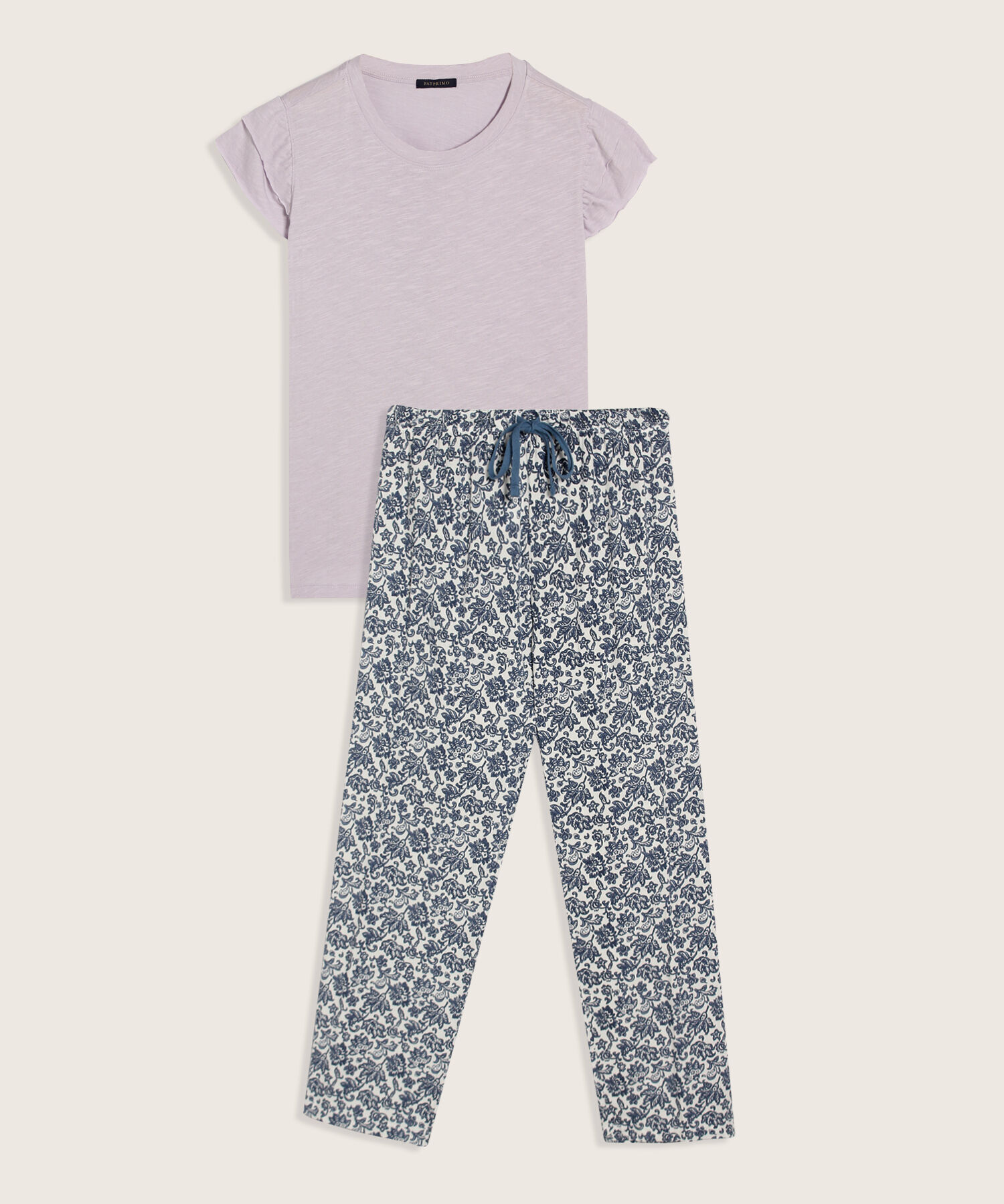 Pijama Mujer Manga Corta Unicolor 
