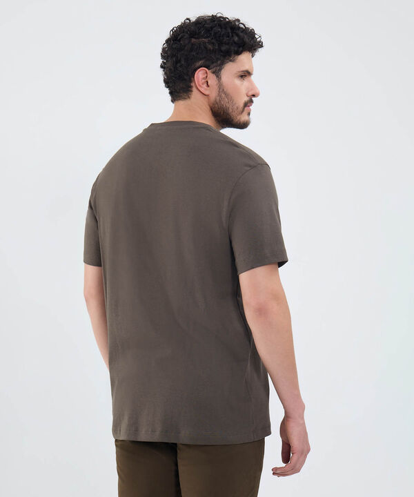 Camiseta Con Bordado Cuello Redondo