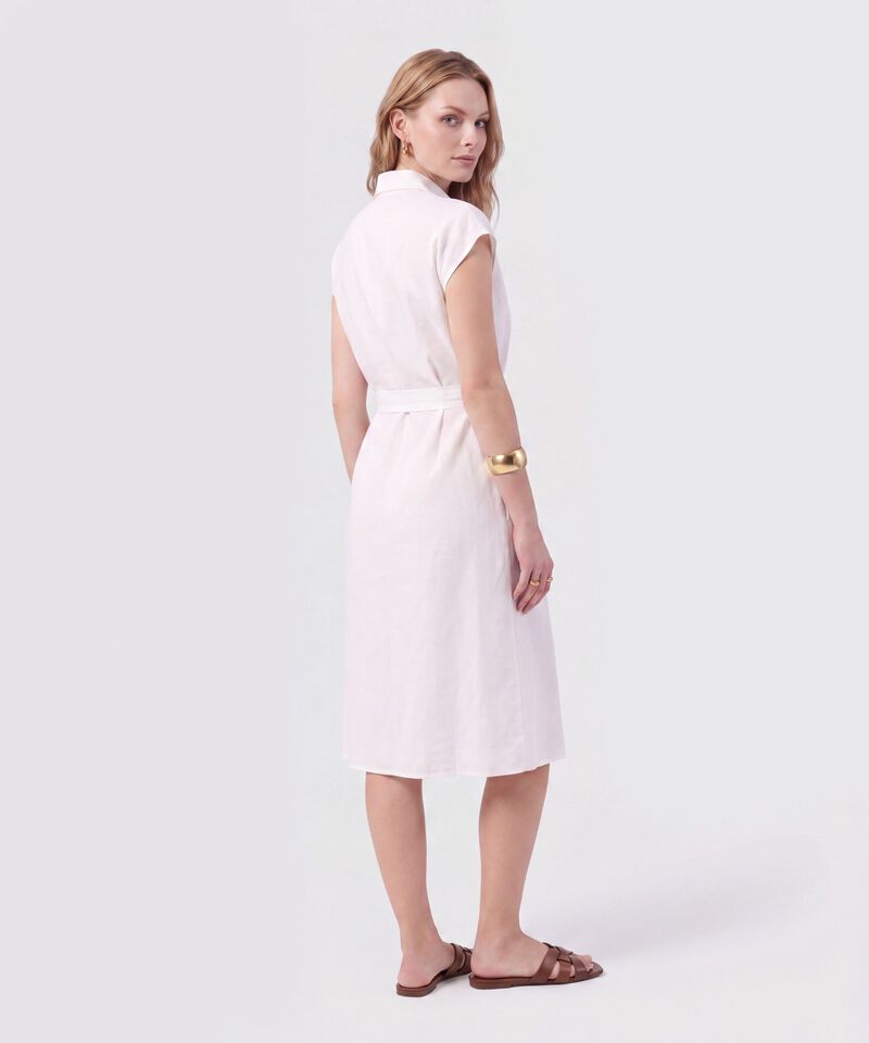 Vestido Camisero Midi Sin Mangas Con Cintur&oacute;n Mujer