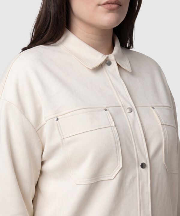 Chaqueta Tipo Sobrecamisa Con Bolsillos Mujer Curvy