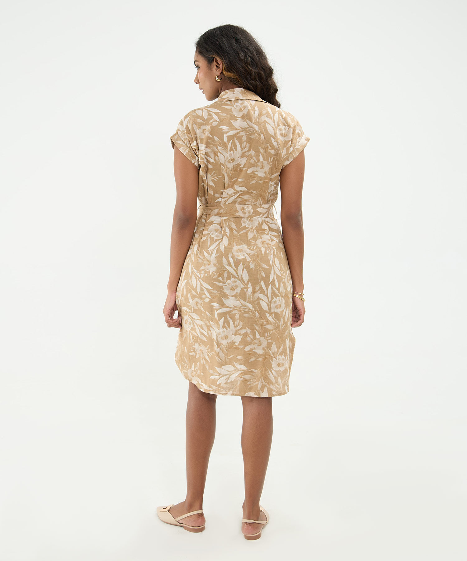 Vestido Camisero En Lino Para Mujer