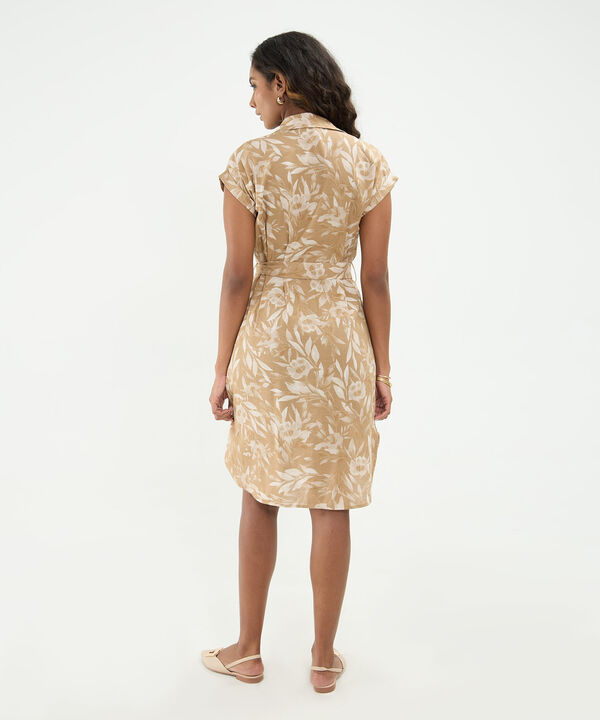 Vestido Camisero En Lino Para Mujer