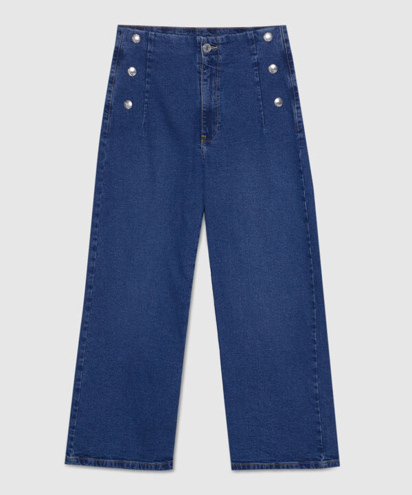 Jean Wide Leg con Botones