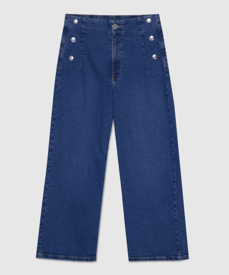 Jean Wide Leg con Botones